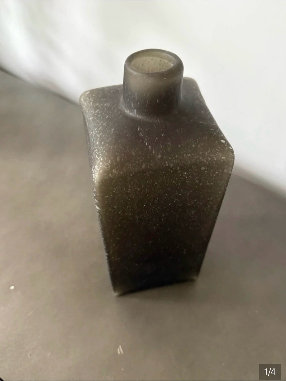 Matte Black Square Glass Vase